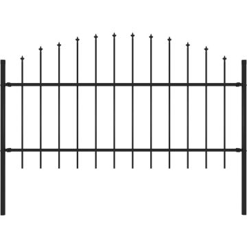 vidaXL Tuinhek met speren bovenkant (1-1,25)x1,7 m staal zwart