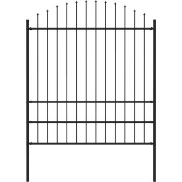 vidaXL Tuinhek met speren bovenkant (1,75-2)x1,7 m staal zwart