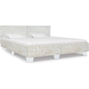 vidaXL Bedframe natuurlijk rattan grijs 180x200 cm