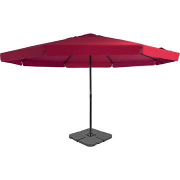 vidaXL Parasol met draagbare voet rood