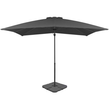 vidaXL Parasol met draagbare voet antraciet