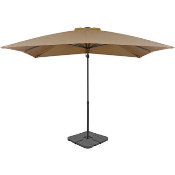 vidaXL Parasol met draagbare voet taupe