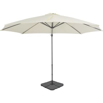 vidaXL Parasol met draagbare voet zandkleurig