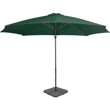 vidaXL Parasol met draagbare voet groen