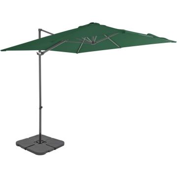 vidaXL Parasol met draagbare voet groen