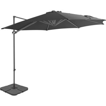 vidaXL Parasol met draagbare voet antraciet