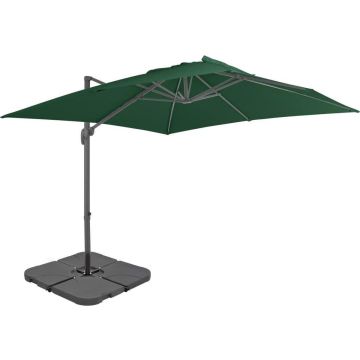 vidaXL Parasol met draagbare voet groen