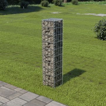 vidaXL Schanskorfmuur met deksels 20x20x100 cm gegalvaniseerd staal