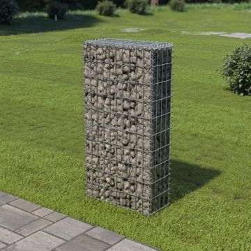 vidaXL Schanskorfmuur met deksels 50x20x100 cm gegalvaniseerd staal