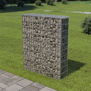 vidaXL Schanskorfmuur met deksels 80x20x100 cm gegalvaniseerd staal