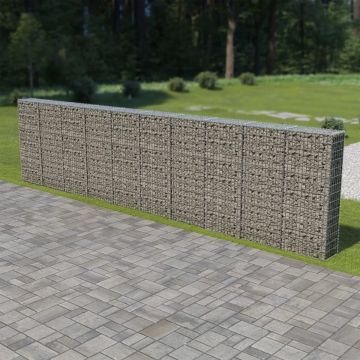 vidaXL Schanskorfmuur met deksels 600x30x150 cm gegalvaniseerd staal