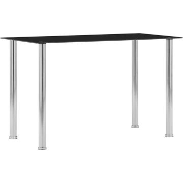 vidaXL Eettafel 120x60x75 cm gehard glas zwart