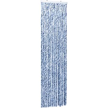 vidaXL Vliegengordijn 56x185 cm chenille blauw, wit en zilver