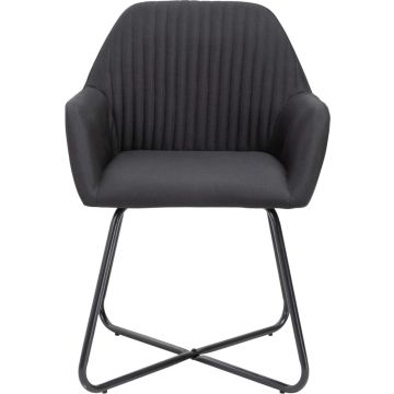 vidaXL Eetkamerstoelen 2 st stof zwart