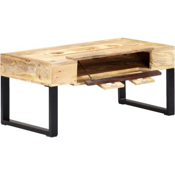 vidaXL Salontafel cassettestijl 100x52x45 cm massief mangohout