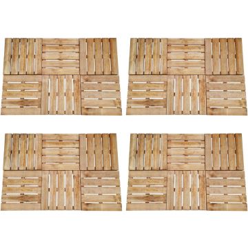 vidaXL 24 st Terrastegels 50x50 cm hout bruin