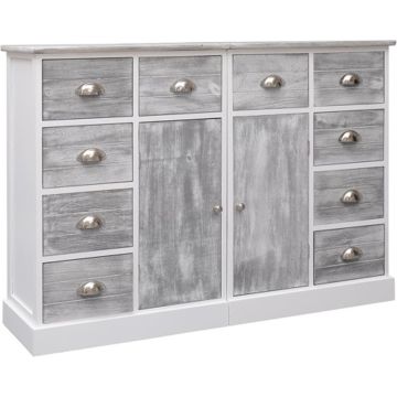 vidaXL Dressoir met 10 lades 113x30x79 cm hout grijs