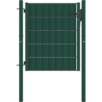 vidaXL Poort 100x81 cm PVC en staal groen