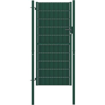 vidaXL Poort 100x124 cm PVC en staal groen