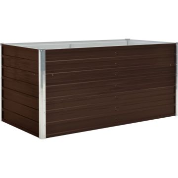 vidaXL Plantenbak verhoogd 160x80x77 cm gegalvaniseerd staal bruin