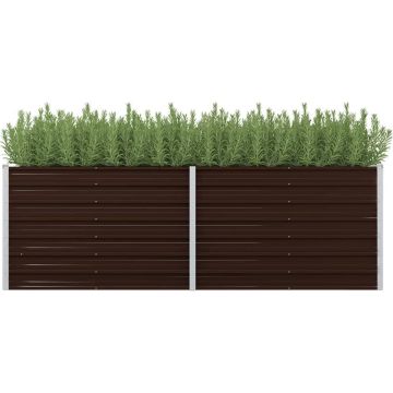 vidaXL Plantenbak verhoogd 240x80x77 cm gegalvaniseerd staal bruin