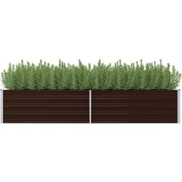 vidaXL Plantenbak verhoogd 240x80x45 cm gegalvaniseerd staal bruin