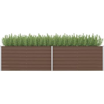 vidaXL Plantenbak verhoogd 320x80x77 cm gegalvaniseerd staal bruin