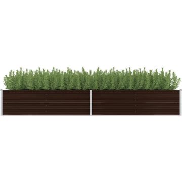 vidaXL Plantenbak verhoogd 320x80x45 cm gegalvaniseerd staal bruin