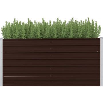 vidaXL Plantenbak verhoogd 160x40x77 cm gegalvaniseerd staal bruin