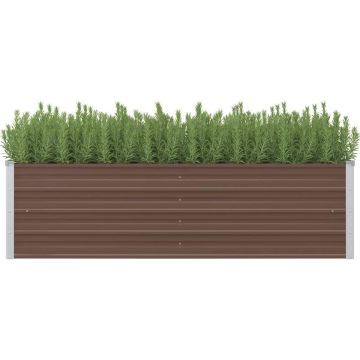 vidaXL Plantenbak verhoogd 160x40x45 cm gegalvaniseerd staal bruin