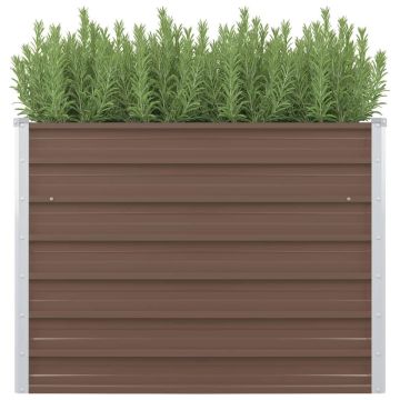 vidaXL Plantenbak verhoogd 100x40x77 cm gegalvaniseerd staal bruin