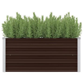 vidaXL Plantenbak verhoogd 100x40x45 cm gegalvaniseerd staal bruin