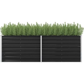 vidaXL Plantenbak verhoogd 240x80x77 cm gegalvaniseerd staal antraciet