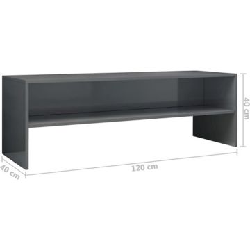 vidaXL Tv-meubel 120x40x40 cm bewerkt hout hoogglans grijs