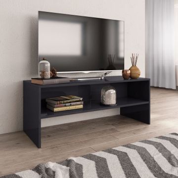 vidaXL Tv-meubel 100x40x40 cm bewerkt hout hoogglans grijs