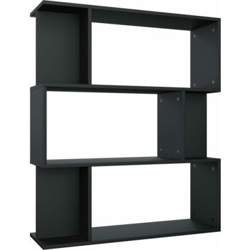 vidaXL Boekenkast/kamerscherm 80x24x96 cm bewerkt hout zwart