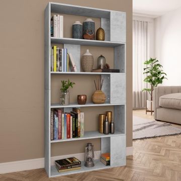 vidaXL Boekenkast/kamerscherm 80x24x159 cm bewerkt hout betongrijs