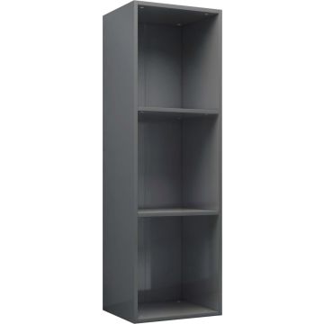 vidaXL Boekenkast/tv-meubel 36x30x114 cm bewerkt hout hoogglans grijs