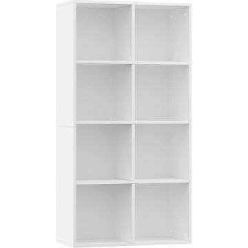 vidaXL Boekenkast/dressoir 66x30x130 cm bewerkt hout wit