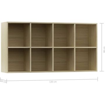 vidaXL Boekenkast/dressoir 66x30x130 cm spaanplaat sonoma eikenkleurig