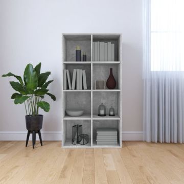 vidaXL Boekenkast/dressoir 66x30x130 cm bewerkt hout betongrijs