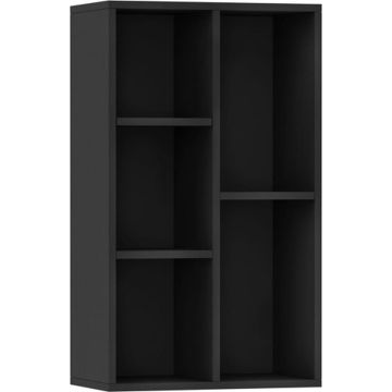 vidaXL Boekenkast/dressoir 50x25x80 cm spaanplaat zwart