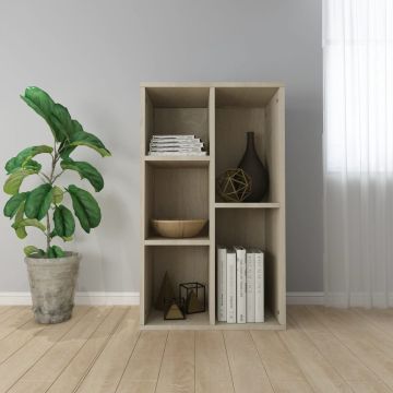 vidaXL Boekenkast/dressoir 50x25x80 cm spaanplaat sonoma eikenkleurig