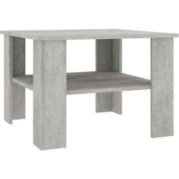 vidaXL Salontafel 60x60x42 cm bewerkt hout betongrijs