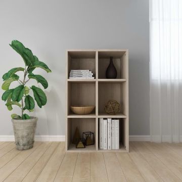 vidaXL Boekenkast/dressoir 66x30x97,8cm bewerkt hout sonoma eikenkleur