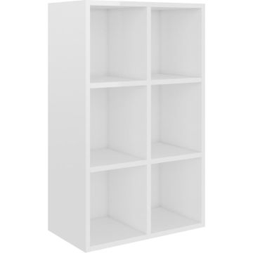 vidaXL Boekenkast/dressoir 66x30x97,8 cm bewerkt hout hoogglans wit