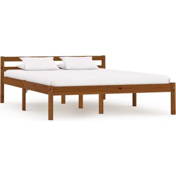 vidaXL Bedframe massief grenenhout honingbruin 140x200 cm