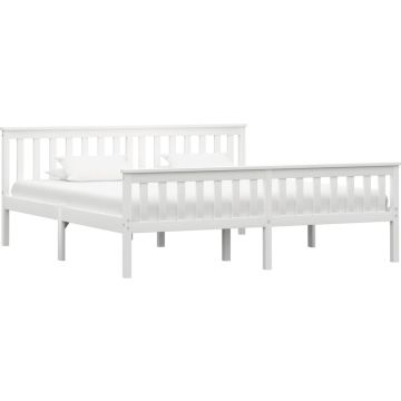 vidaXL Bedframe massief grenenhout wit 180x200 cm