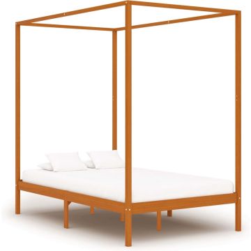 vidaXL Hemelbedframe massief grenenhout honingbruin 120x200 cm