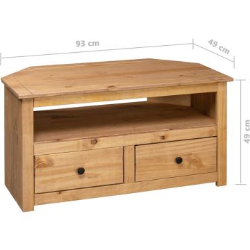 vidaXL Tv-hoekkast Panama Range 93x49x49 cm massief grenenhout